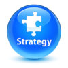 36476855 - strategy glassy blue button